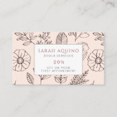 Flora-Muster Doula oder Hebamme Rabattkarte (Vorderseite)