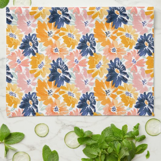 Flora-Muster für die hintere Farbe Geschirrtuch (Gefaltet)