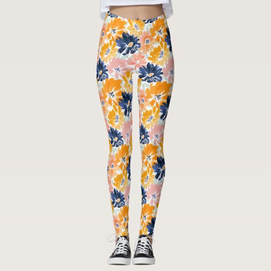 Flora-Muster für die hintere Farbe Leggings (Vorderseite)