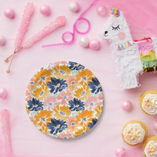 Flora-Muster für die hintere Farbe Pappteller (Party)