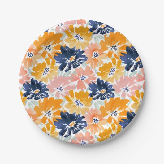 Flora-Muster für die hintere Farbe Pappteller (Vorderseite)