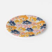 Flora-Muster für die hintere Farbe Pappteller (Schrägansicht)