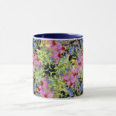Flora-Muster Gelb-Grün-Rosa Tasse (Zentrum)