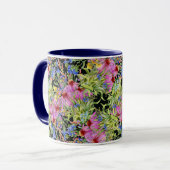Flora-Muster Gelb-Grün-Rosa Tasse (Vorderseite Links)