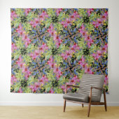 Flora-Muster Gelb-Grün-Rosa Wandteppich (Beispiel (Horizontal))