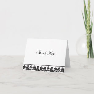 Flora Notecard-Black/White Dankeskarte