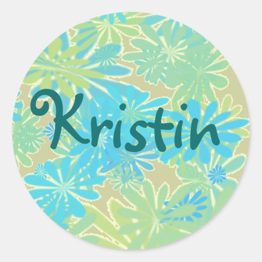 Flora-Personalisierte Sticker im Inselstil (Vorderseite)