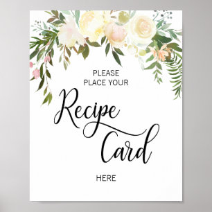 Flora-Pink-Brautparty-RECIPE-SIGN Poster