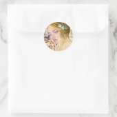 Flora portrait Blume Girl Sticker (Tasche)