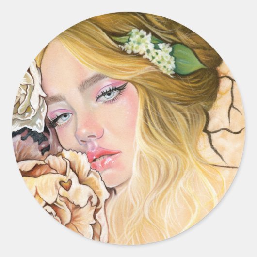 Flora portrait Blume Girl Sticker (Vorderseite)
