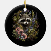 Flora Raccoon Spring Nature Raccoon Liebhaber Cott Keramik Ornament (Hinten)