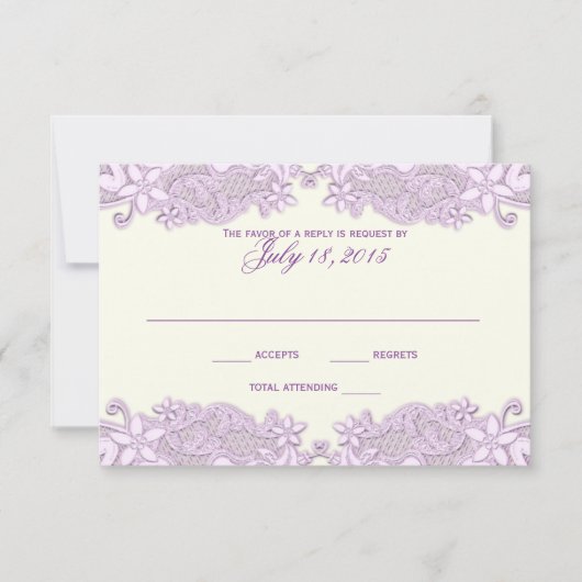 Flora-Response-Karte des Lavendels RSVP Karte (Vorderseite)