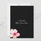 Flora-rosa-schwarzes Brautparty Einladung (Rückseite)