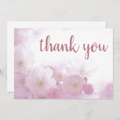 Flora Rose Gold Elegante Moderne Schlichte Moderne Dankeskarte (Vorne/Hinten)