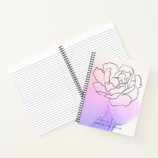 *~* Flora Rose Lavendel & Pink Pasta Wasserfarbe Notizblock (Innenseite)