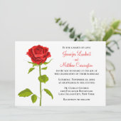 Flora Rote Rose Hochzeit Romantische Elegante Blum Einladung (Stehend Vorderseite)