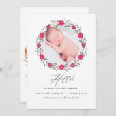 Flora-Safari-Geburtskarte Ankündigung (Vorne/Hinten)