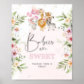 Flora-Safari-Tiere Kinder sind süßes Poster (Vorne)