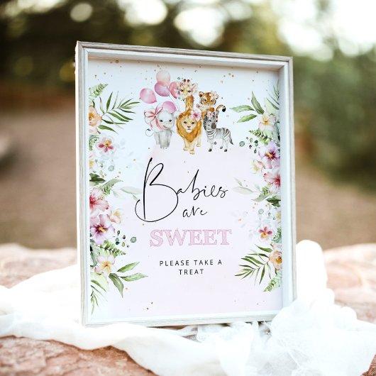 Flora-Safari-Tiere Kinder sind süßes Poster