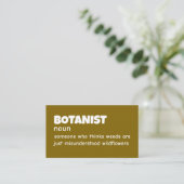 Flora Scientist Funny Meaning Visitenkarte (Stehend Vorderseite)