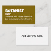 Flora Scientist Funny Meaning Visitenkarte (Vorne/Hinten)