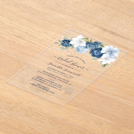 Flora-Script-Brautparty Acryleinladungen (Ablage )