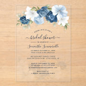 Flora-Script-Brautparty Acryleinladungen (Vorderseite)