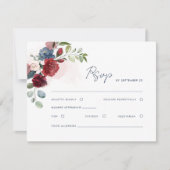 Flora-Script-Hochzeit für Wasserfarben RSVP Karte (Vorderseite)