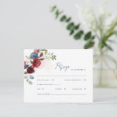 Flora-Script-Hochzeit für Wasserfarben RSVP Karte (Stehend Vorderseite)