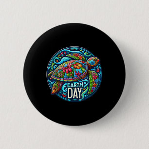 Flora Sea Turtle Earth Day Planet Art Liebe Button
