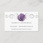 Flora-Shop-Visitenkarte für lila Rose Visitenkarte (Rückseite)