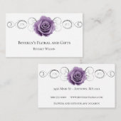 Flora-Shop-Visitenkarte für lila Rose Visitenkarte (Vorne/Hinten)