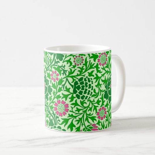 Flora, Smaragd und Limone grün Kaffeetasse (VorderseiteRechts)