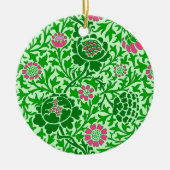 Flora, Smaragd und Limone grün Keramik Ornament (Vorne)