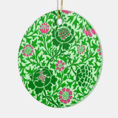 Flora, Smaragd und Limone grün Keramik Ornament (Links)