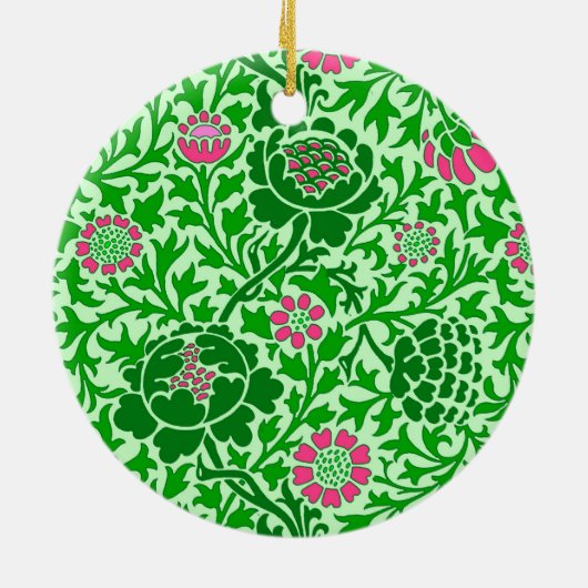 Flora, Smaragd und Limone grün Keramik Ornament (Hinten)