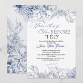 Flora Something Blue Before I DO Bridal Shower Einladung (Vorne/Hinten)