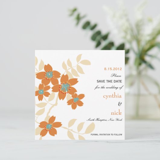 Flora - Speichern Sie das Datum Karten (Stehend Vorderseite)