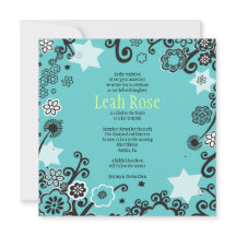 Flora Star Aqua Bat Mitzvah Einladung