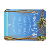 Flora Summer Beach Wedding Gate Save the Date Magnet (Horizontal)