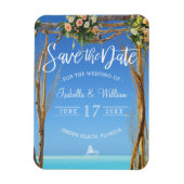 Flora Summer Beach Wedding Gate Save the Date Magnet (Vertikal)