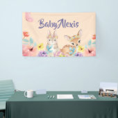 Flora süße Tier Babydusche im Hintergrund Banner (Messeveranstaltung)