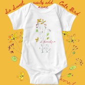 Flora-Süßvogel mit Namen Baby Strampler