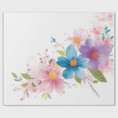 Flora-Symphonie Watercolor Geschenkpapier (Flach)