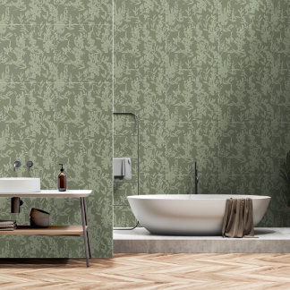 Flora textured wallpaper in olive green tapete