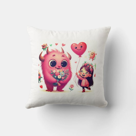 Flora the Friendly Monster Throw Kissen (Rückseite)