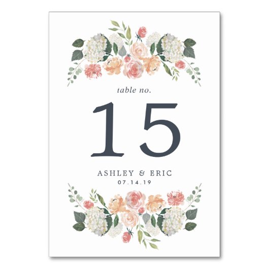 Flora-Tischnummer im Mittelsommer Tischnummer (Vorderseite)