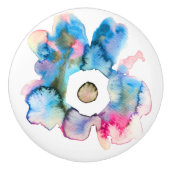 Flora und abstrakte Aquarell Keramikknauf (Vorderseite)