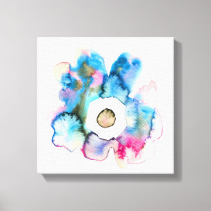 Flora und abstrakte Aquarell Leinwanddruck