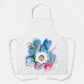 Flora und abstrakte Aquarell Schürze (Vorderseite)